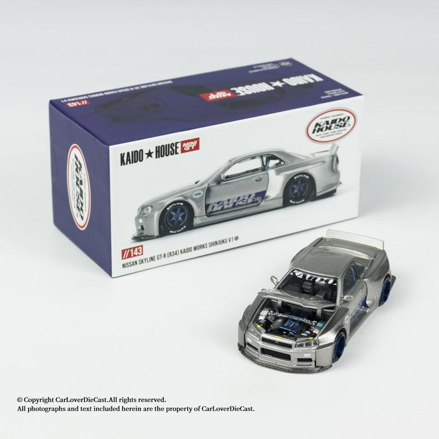 MINIGT Spot Kaido House Skyline GTR R34 SHINJUKU V1, Modellauto, 1:64, Metall, Grau - Bild 1