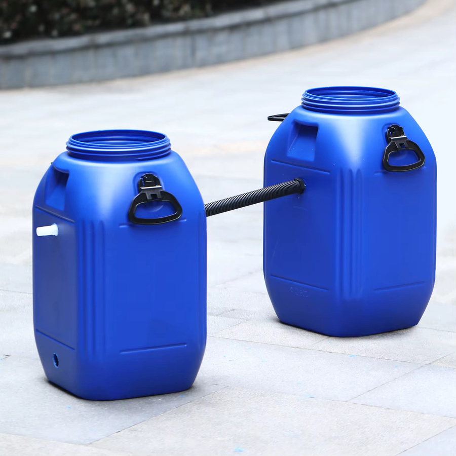 Adhere To Fly Regenwasser Umsteller Kit mit 2 Schlauch Düsen und Rohr Verlängerung, 9-teiliges Set in Schwarz und Blau - Bild 2