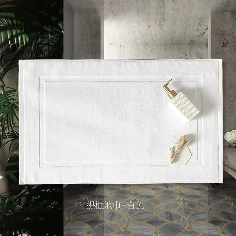 Hotelhaus Bodenhandtuch aus 100 % Baumwolle in Weiß, rutschfeste Jacquard-Badematte für dein SPA-Erlebnis - Bild 4