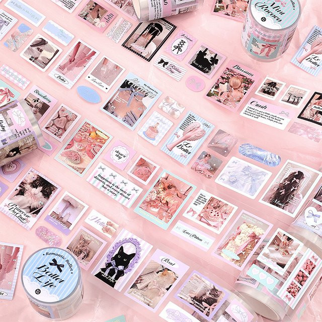 Koreanisches Washi Tape für Scrapbooking und DIY Tagebuchgestaltung, Mehrfarbig, Breite: 5 cm, Länge: 2 m - Bild 1