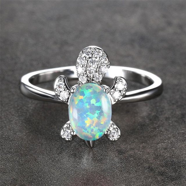 YIRAN Jewelry Schildkrötenring, Kupfer, Schwarz, Zirkonia, Damen - Bild 1