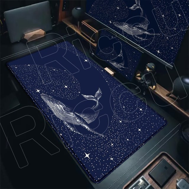 Riccu Whale Galaxy Mauspad XXL mit HD Anime Marine Organism Design für Gaming und Büro - Bild 1