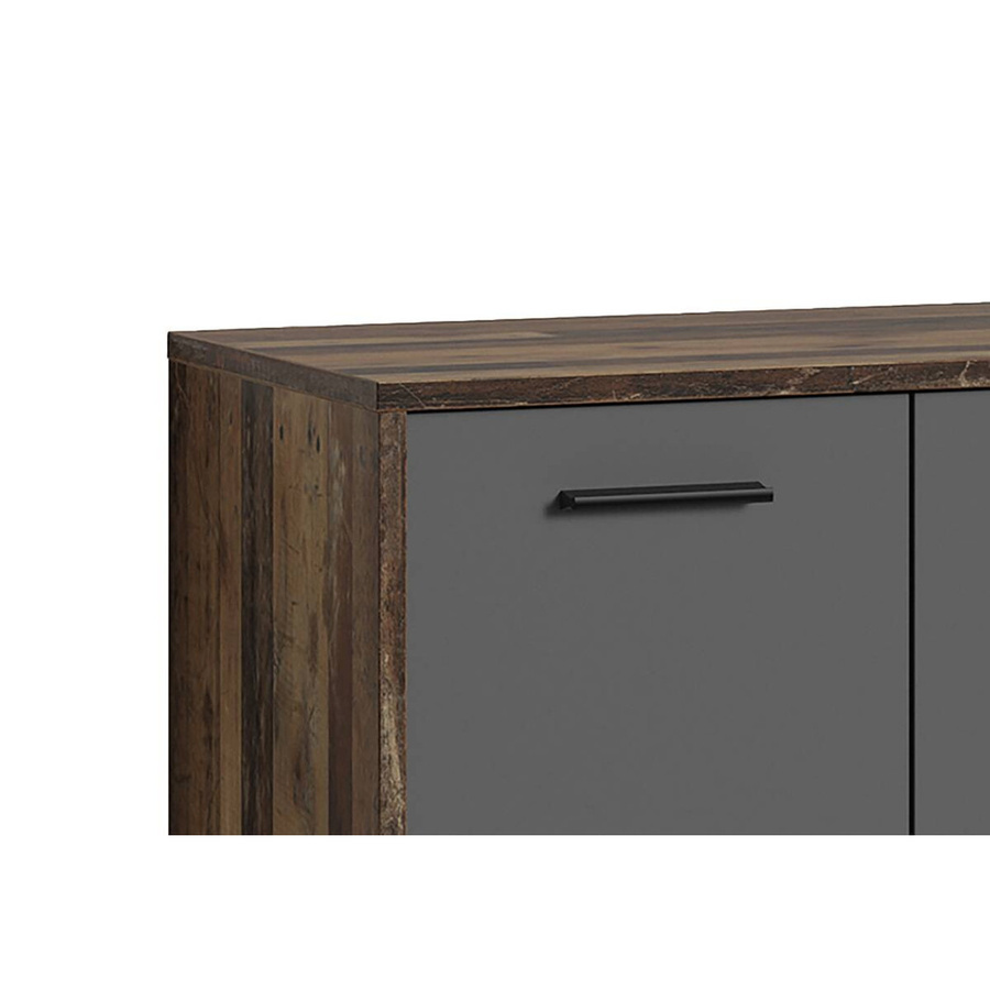 Schuhschrank byLIVING BEN in Eiche Old Wood und Anthrazit, B/H/T: 63 x 83 x 35 cm - Bild 3