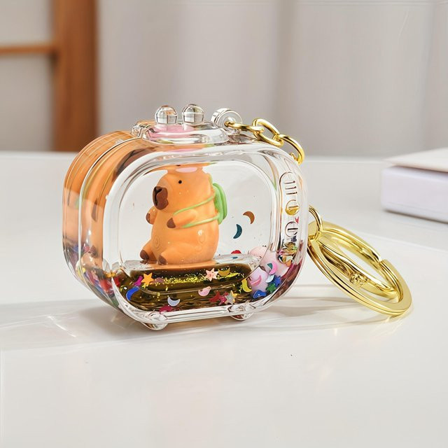 Schlüsselanhänger Capybara, Acrylharz, beige, Unisex - Bild 1