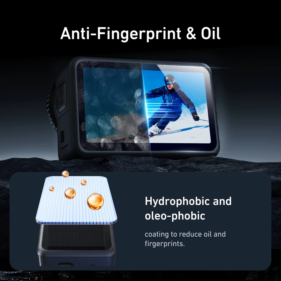 Telesin Displayschutzfolie aus gehärtetem Glas und Objektivschutzglas für DJI Osmo Action 6, transparent - Bild 3
