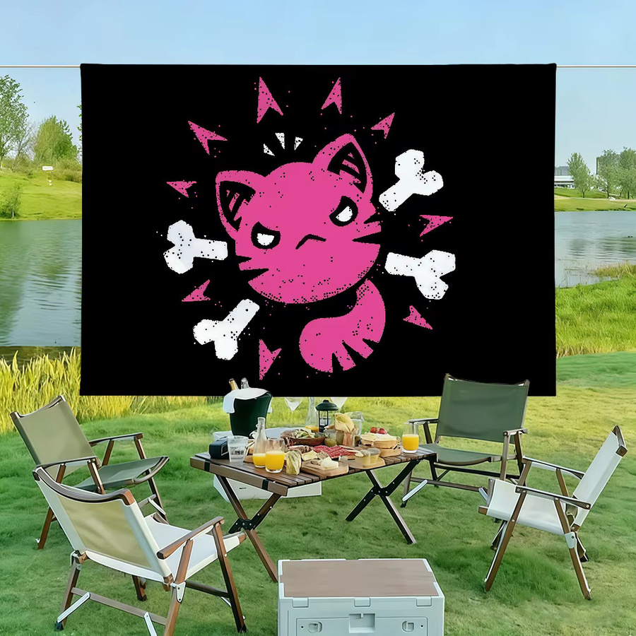 Piraten-Katzenschädel-Flagge von Warner Bros. als Wanddeko für Party und Outdoor, Rechteckig, Breite: 40,0 cm, Höhe: 4,0 cm - Bild 4