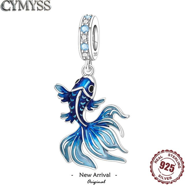 CYMYSS Betta-Fisch-Anhänger, 925 Silber, Perle, Damen - Bild 1