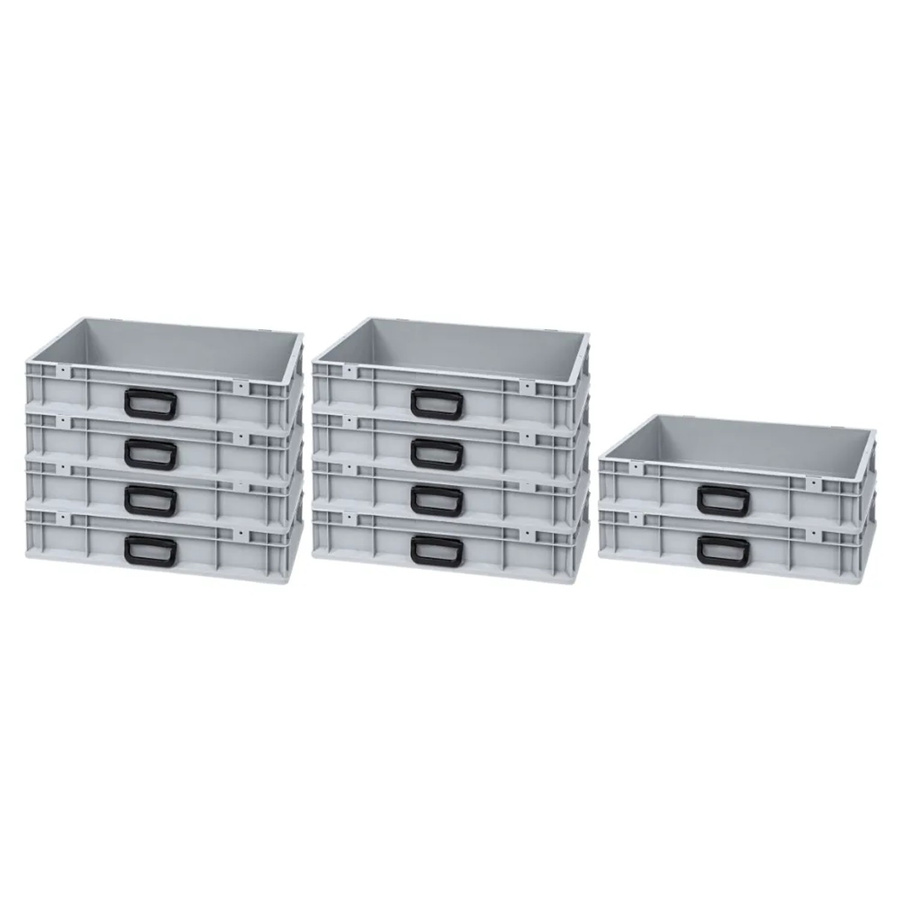 PROREGAL Spar Set 10x Eurobox Nextgen Portable Uno Transportbehälter Grau H x B x T: 12 x 40 x 60 cm, 23 Liter - Bild 2