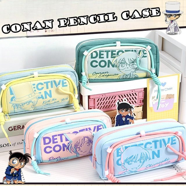 Bandai Anime Detective Conan Schreibwaren-Tasche als schmutzabweisender Stifthalter in Grün - Bild 1