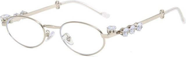 Diamant Design Sonnenbrille Ellipse, Metall, transparent, silver, Unisex - Bild 1