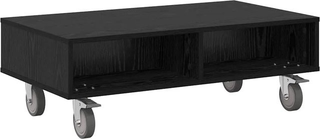 vidaXL Beistelltisch mit Rädern in Schwarz und Eichen-Optik, B/T/H: 90 x 50 x 30 cm - Bild 1