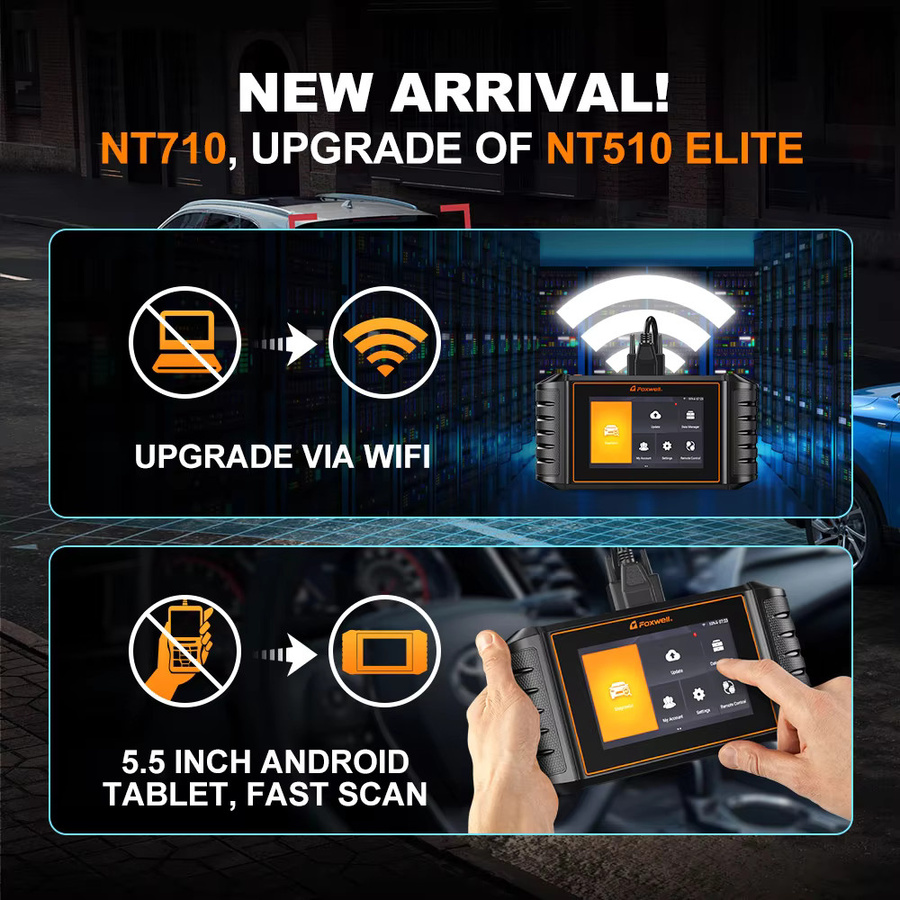 FOXWELL NT710 OBD2-Scanner Vollsystem-Diagnosetool mit bidirektionaler Steuerung, 30+ Reset-Diensten, ABS-Entlüftung, TPMS, EPB und Öl-Reset in Schwarz mit WLAN-Update für 33 Automarken - Bild 5