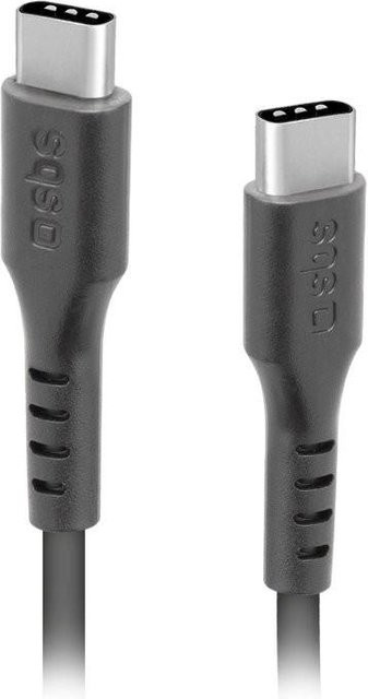 SBS USB-C auf USB-C Daten- und Ladekabel, Schwarz, 1,5 m - Bild 1