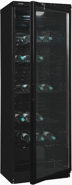 Exquisit Glastürkühlschrank GKS350-1-GT-280D schwarz, freistehend, B/T/H: 60 x 60 x 173 cm - Bild 1