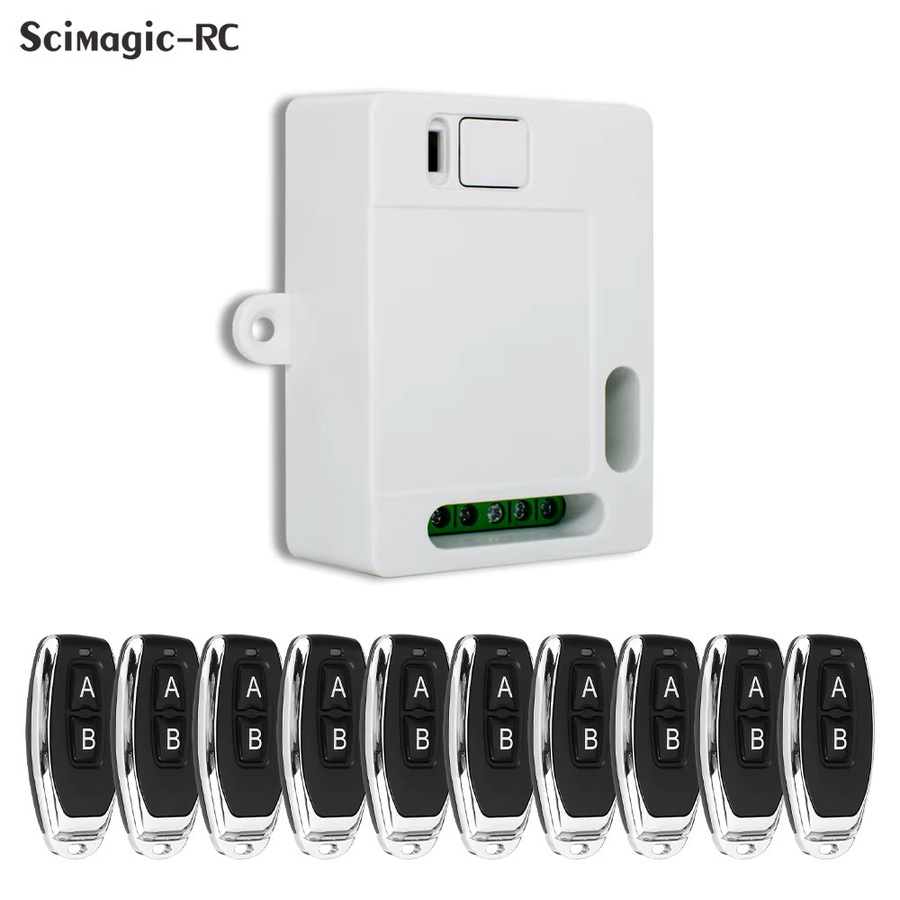 Scimagic-RC Garagentor Empfänger mit 2 Relais und Endschalter, 433 MHz Fernbedienungsschalter für 9 V 12 V 24 V, 3 Modi: Toggle, Latched, Momentary - Bild 2