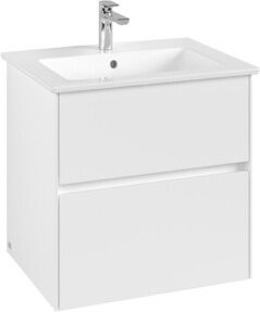 V&B Waschtischunterschrank Collaro in White Matt mit mittigem Waschtisch, B/T/H: 61,1 x 61 x 48 cm - Bild 1