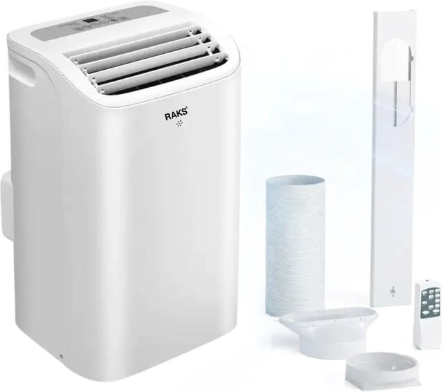 Jung Raks Pro Air 12 Mobile Klimaanlage Weiß, 12000 BTU, 3,5 kW, Monobloc-Klimagerät mit Fernbedienung und Timer - Bild 1
