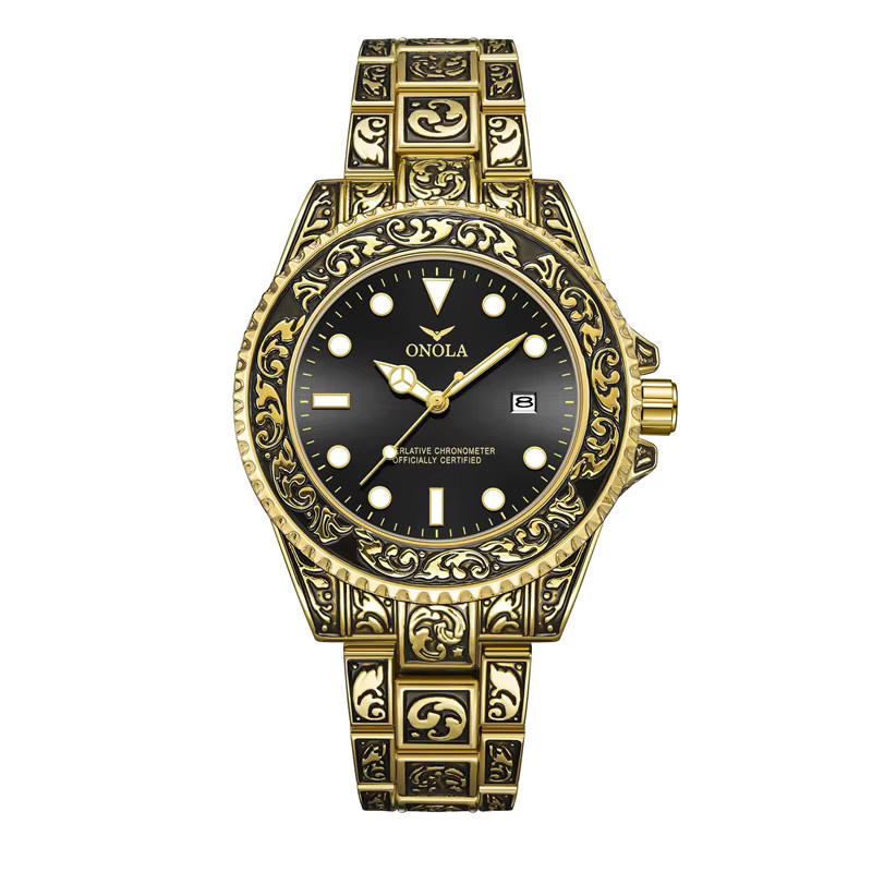 ONOLA Armbanduhr, Edelstahl, Gold, Herren, Analoguhr - Bild 5