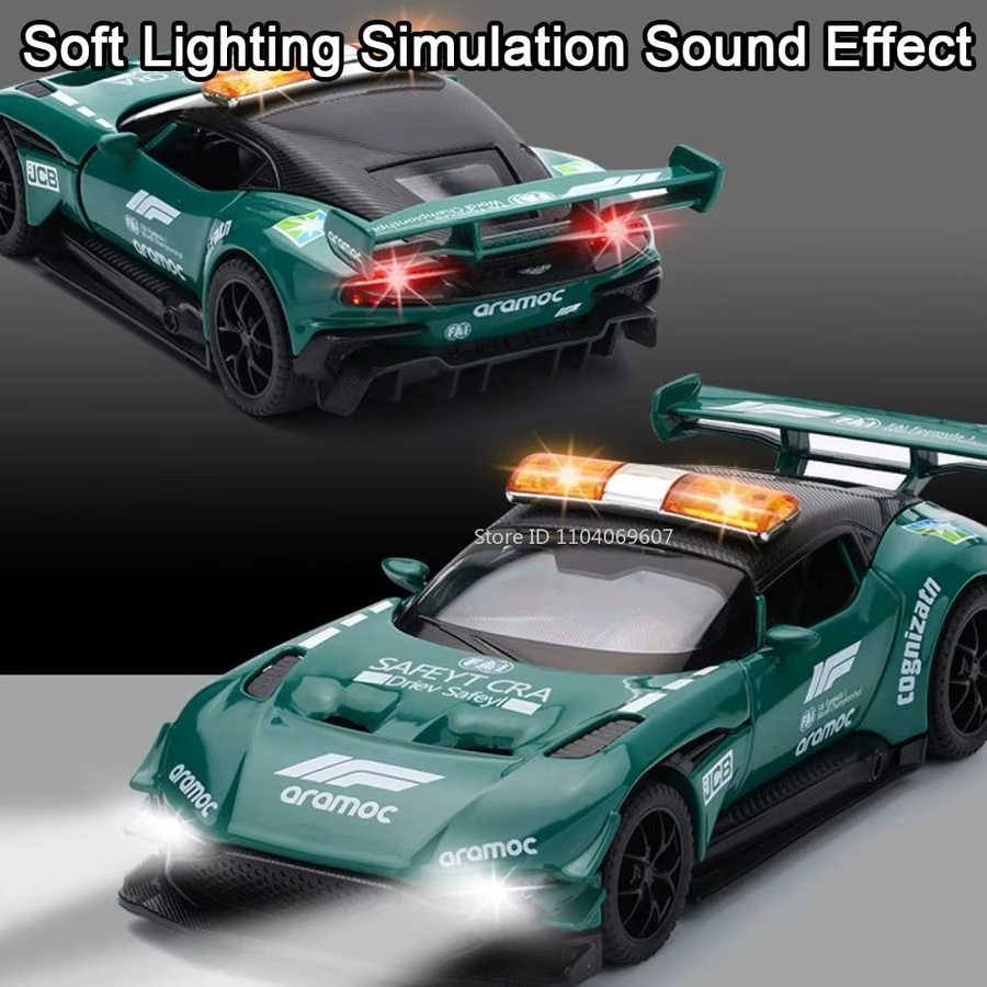 RMZ City Vulcan Sicherheitsauto DB12 Modell im Maßstab 1:32 mit Sound und Licht in Blau oder Grün - Bild 4