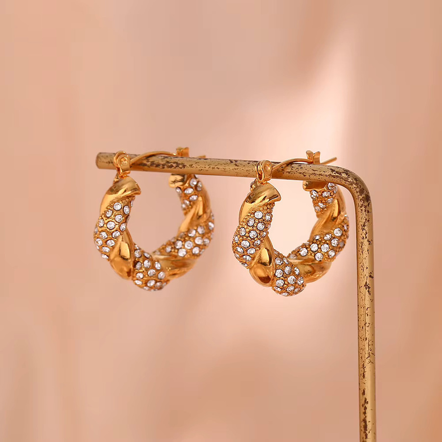 E.B.belle Creolen, Edelstahl, Strass, Damen - Bild 4