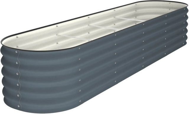 VidaAtHome.de ALVARE Gartenbeet aus Metall in Graphitgrau und Silber, B/T/H: 248 x 61 x 43 cm - Bild 1