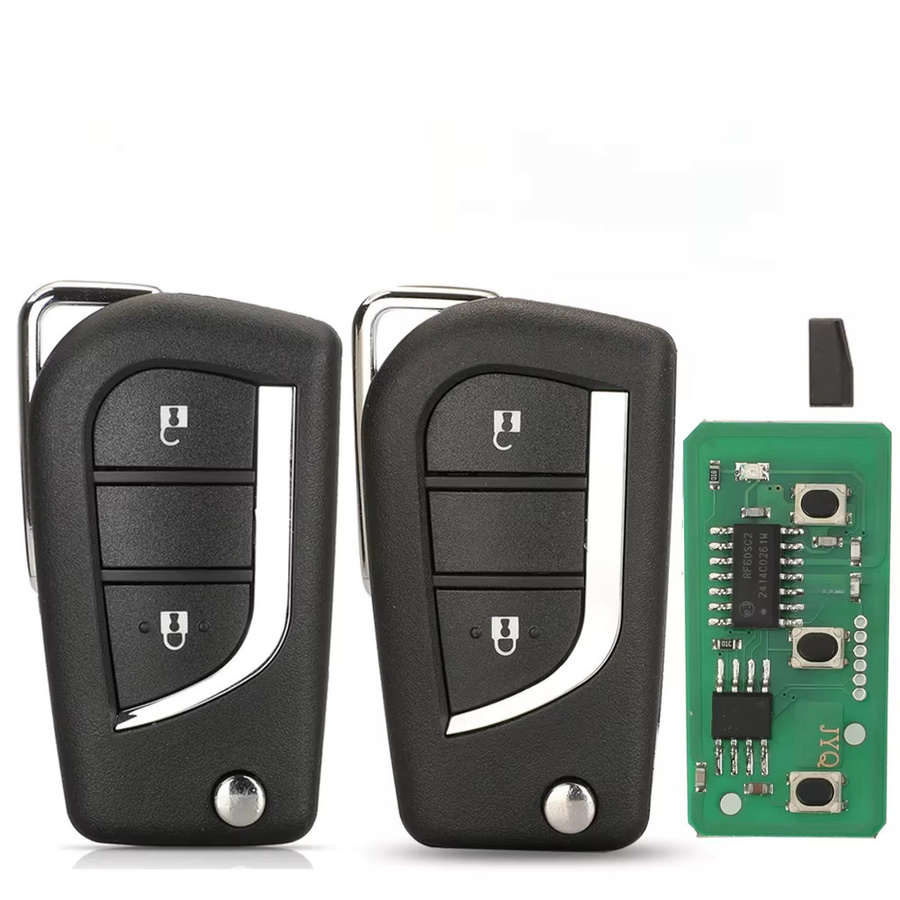 Jingyuqin Flip Schlüssel Fernbedienung 433 MHz für Toyota Hilux 2015 - 2020, Schwarz - Bild 4