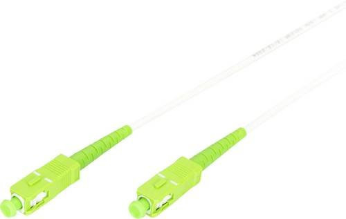 Digitus Glasfaser Simplex Patchkabel Singlemode SC/APC auf SC/APC, Länge: 100 cm, Weiß/Grün - Bild 1