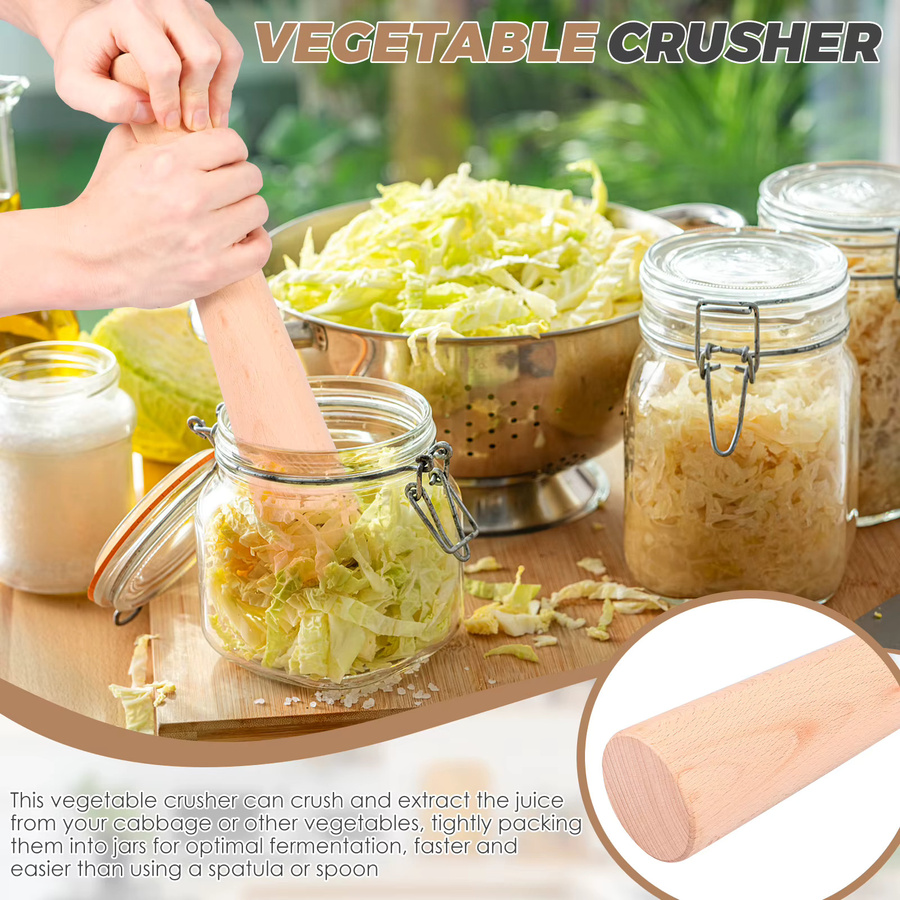 Willstar Holzgemüse-Gärungsstampfer aus Holz, Höhe: 30,5 cm - Bild 4