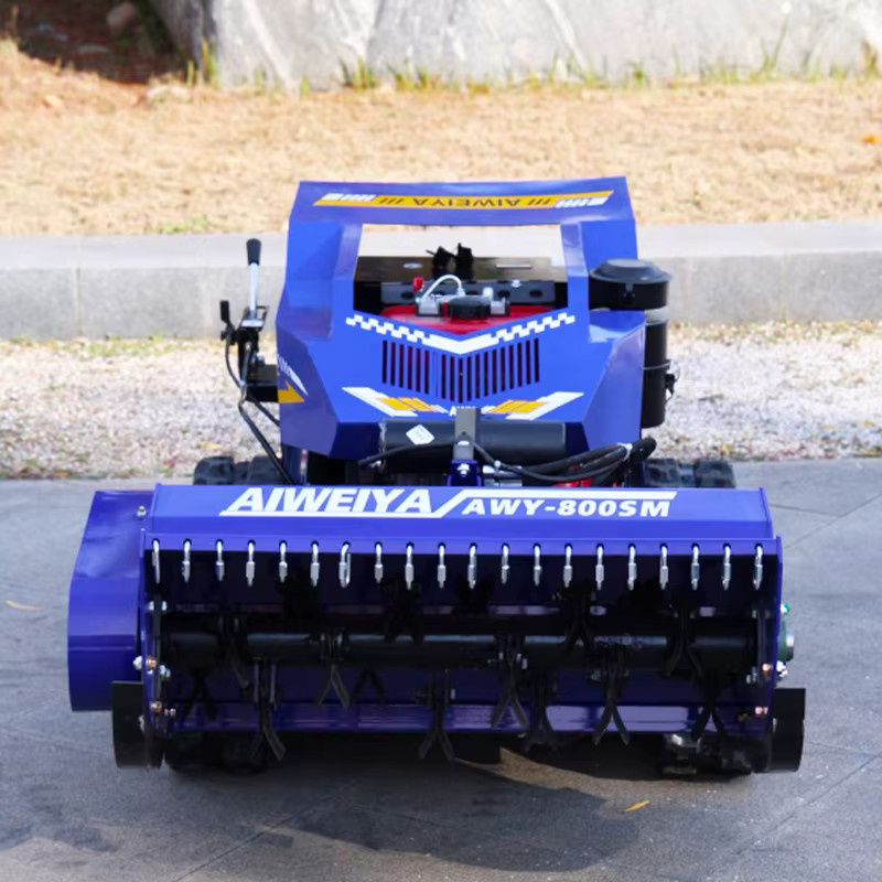 AIWEIYA Intelligenter ferngesteuerter Dreschmäher-Roboter mit 4-Takt-Elektrostarter in Blau - Bild 2