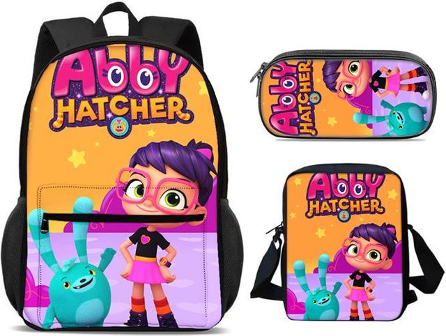 Abby Hatcher 3-teiliges Schulset mit Rucksack, Federmäppchen und Umhängetasche in Multicolour von Fancy Style Studio - Bild 1