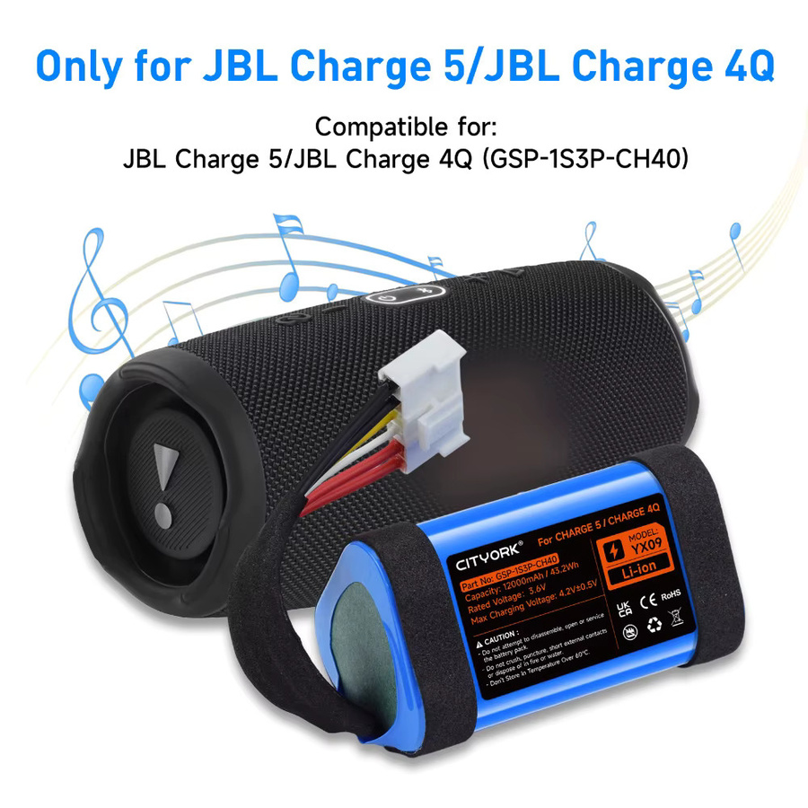 JBL Ersatzakku 12000mAh für Charge 5 und Charge 4 Bluetooth Lautsprecher 3,6V Li-Ionen-Batterie - Bild 2