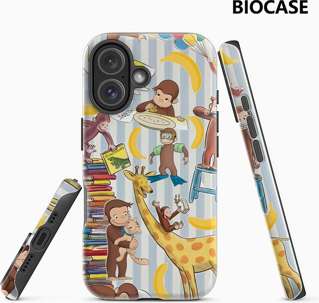 Monkey Fun Doppelschichtige Handyhülle für iPhone 18 17 16 15 14 13 12 Pro Max Plus in Multicolour - Bild 1