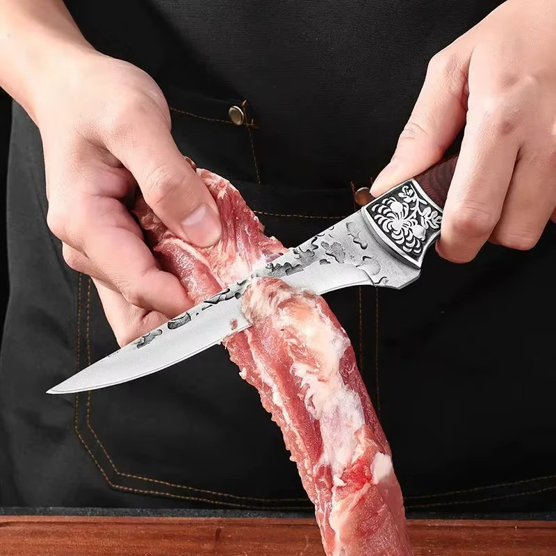GuanQi Handgeschmiedetes Fleisch-Ausbeinmesser mit Holzgriff für professionelle Küchenarbeiten - Bild 2