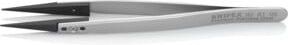 Knipex ESD Pinzette mit Wechselspitzen Glatt in Silber aus Edelstahl, Länge: 130 mm - Bild 1