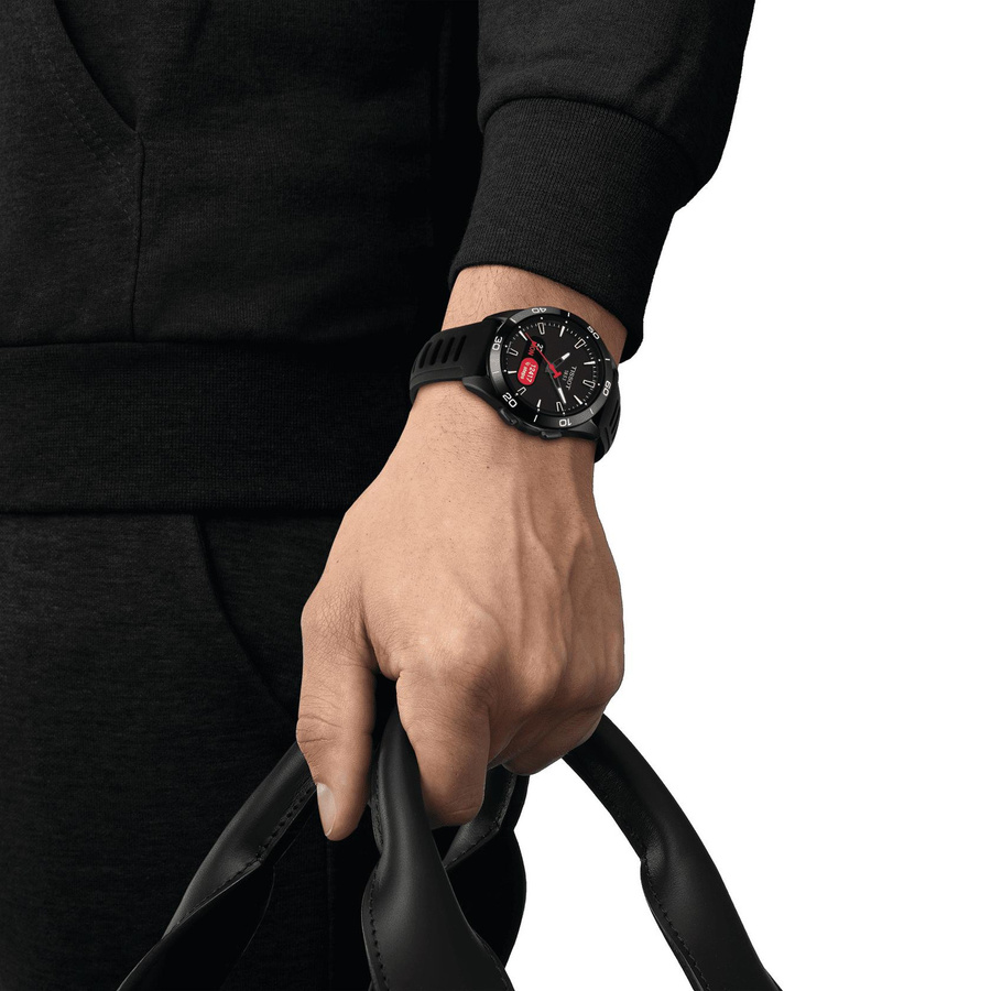 Tissot Smartwatch, Titan, Quarz, 44 mm, Schwarz, Silikon, Unisex - Bild 4