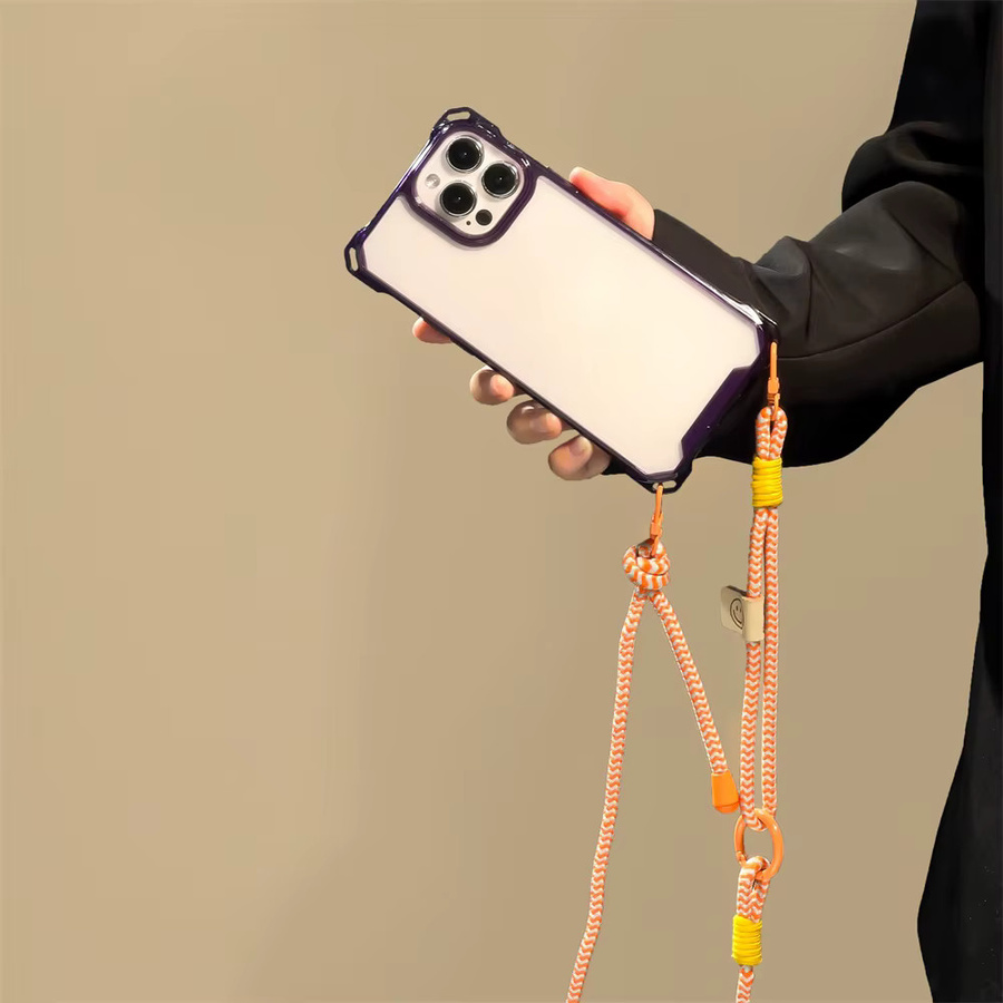 Stoßfeste Handyhülle mit Lanyard für iPhone 17 Pro Max, 16, 15, 14, 13, 12 aus transparentem TPU und PC - Bild 3