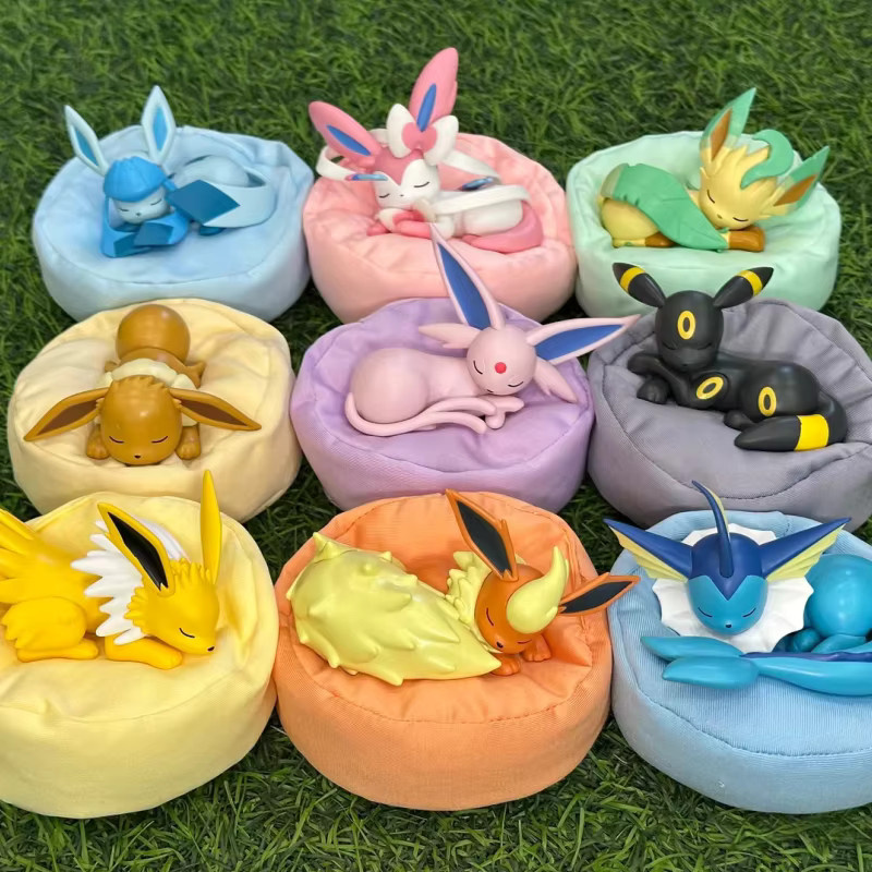 Bandai Pokemon Eevee Schlafposition Serie Blind Boxen Desktop Dekoration Modell Figuren - Bild 1