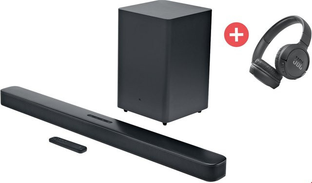 JBL Bar 2.1 Soundbar in Schwarz mit JBL Tune 570BT On-Ear Kopfhörern, Bluetooth, HDMI und Optisch - Bild 1