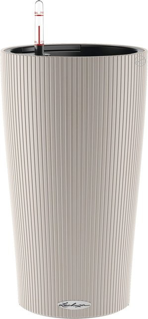 Lechuza Pflanzgefäß Cilindro Color Sandbraun mit Linienstruktur, Durchmesser: 23 cm, Höhe: 41 cm - Bild 1
