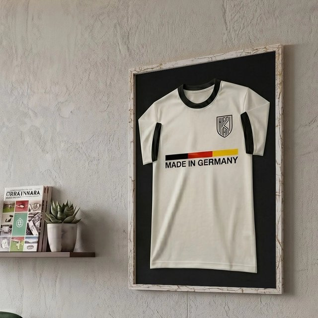 K-Möbel Echtholz Trikot Rahmen Silber für Kindertrikots und Fan Shirts, Breite: 50 cm, Höhe: 70 cm - Bild 1