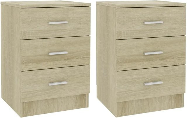 vidaXL Nachttische 2er-Set in Sonoma-Eiche, klassisches Design aus Holzwerkstoff, B/T/H: 38 x 35 x 56 cm - Bild 1
