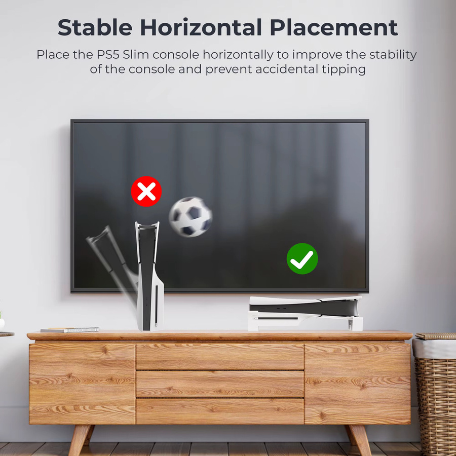 STARTRC Horizontaler Basisständer für PS5 Pro und PS5 Slim Konsole, Weiß - Bild 2