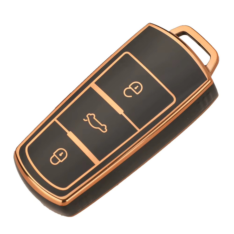 Jingyuqin TPU Schlüsselhülle für VW Volkswagen CC Passat Magotan Smart Key in Schwarz - Bild 2