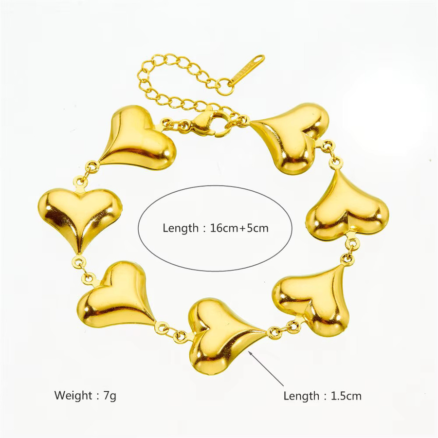 DIEYURO Armband, Edelstahl, Gold, Herz Form, Damen - Bild 2