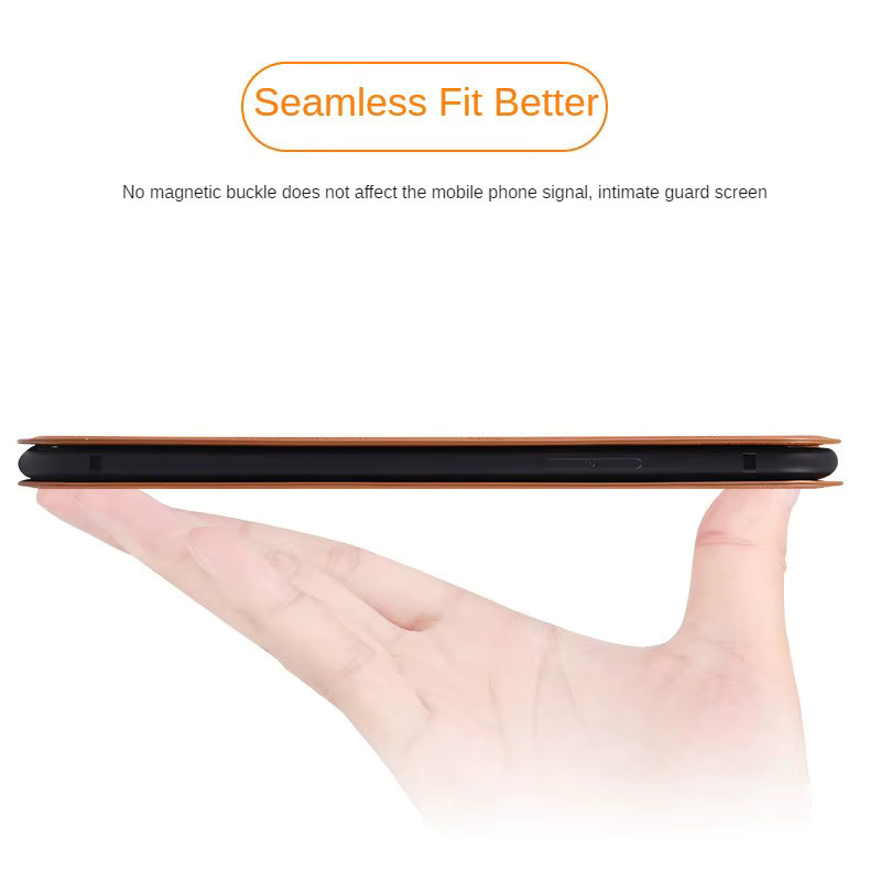Hochwertige Lederhülle für Xiaomi Poco X8 Pro Max in Braun mit magnetischem Flip-Cover, Kartensteckplatz und Ständerfunktion - Bild 5