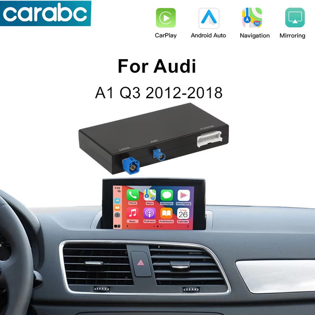 CARABC Drahtlose CarPlay und Android Auto Adapter für Audi A1 Q3 2012-2018 MMI 2G/3G HN + RMC mit AirPlay und Mirror Link Funktion in Schwarz - Bild 1