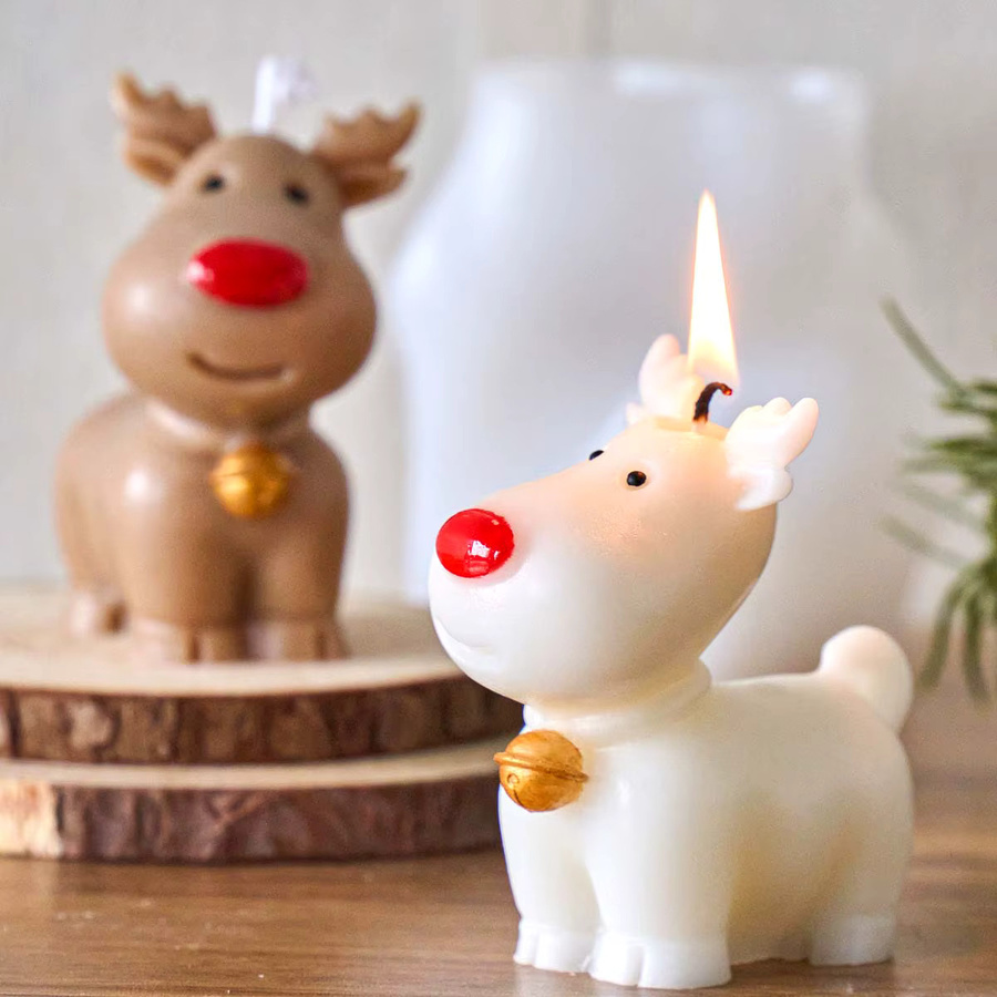 UDOCOOL 3D Elch Silikonform für DIY Duftkerzen, Seife und Gips für Weihnachtsdeko und Handwerk - Bild 3