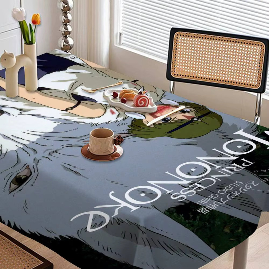 Potdemiel Rechteckige Tischdecke mit Anime-Motiv, Wasserabweisend und Schmutzabweisend, Mehrfarbig - Bild 4