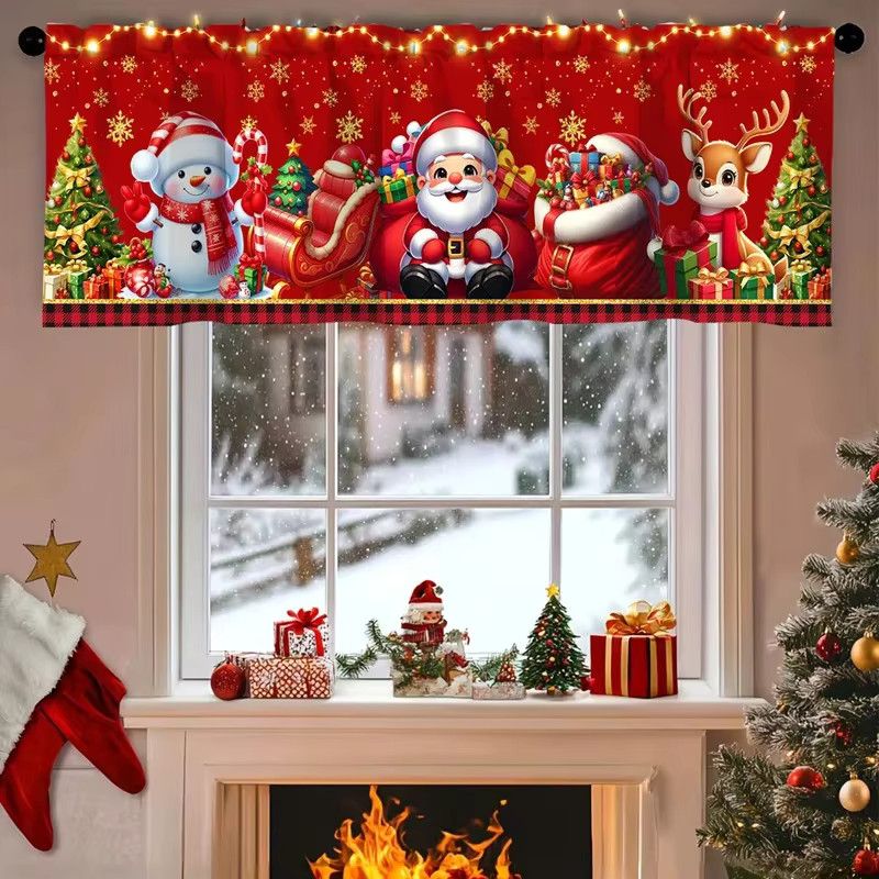 VIKAMA Weihnachtsdeko Banner mit Lebkuchenmann Motiv als hängender Vorhang für die Heimdekoration - Bild 1