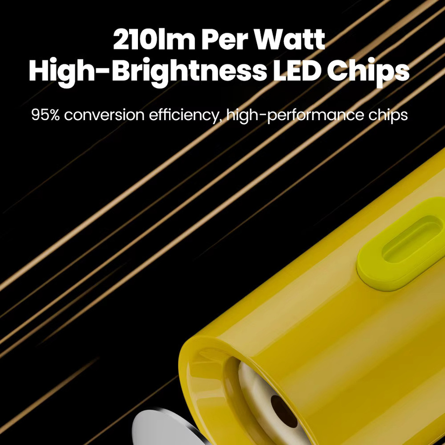 Tragbare Mini LED Taschenlampe mit Typ-C USB Anschluss in Weiß für Outdoor, Camping und Notfälle - Bild 4